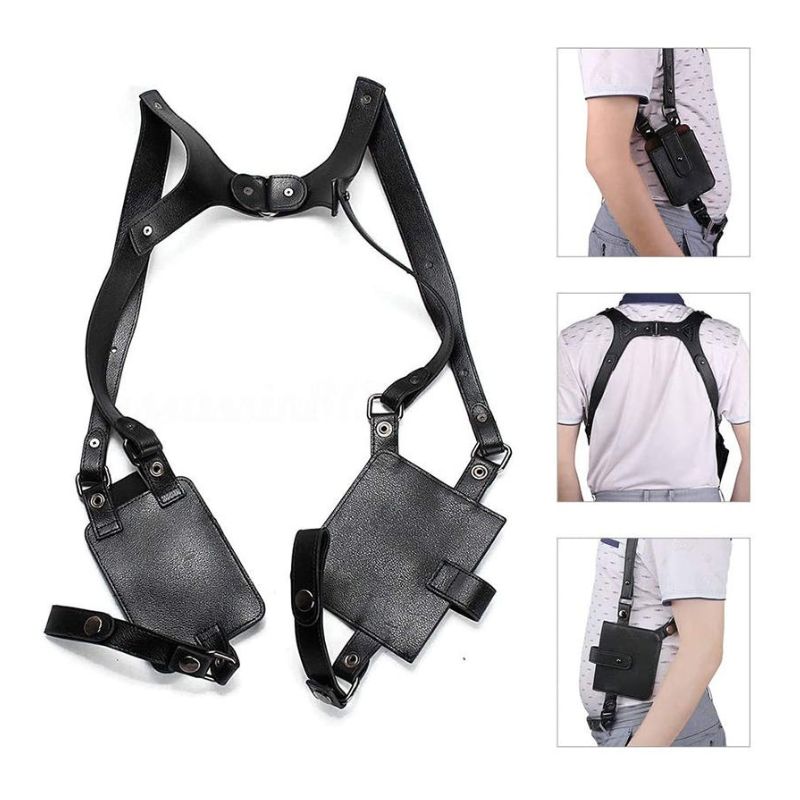 Dual Leather Shoulder Holster – Adjustable Gun Holster for Law Enforcement, Security & Concealed Carry