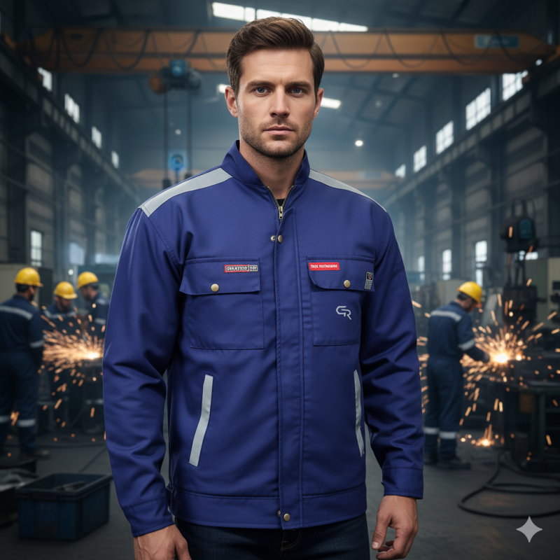 FR Winter Jacket with Safety and Comfort Blue Color